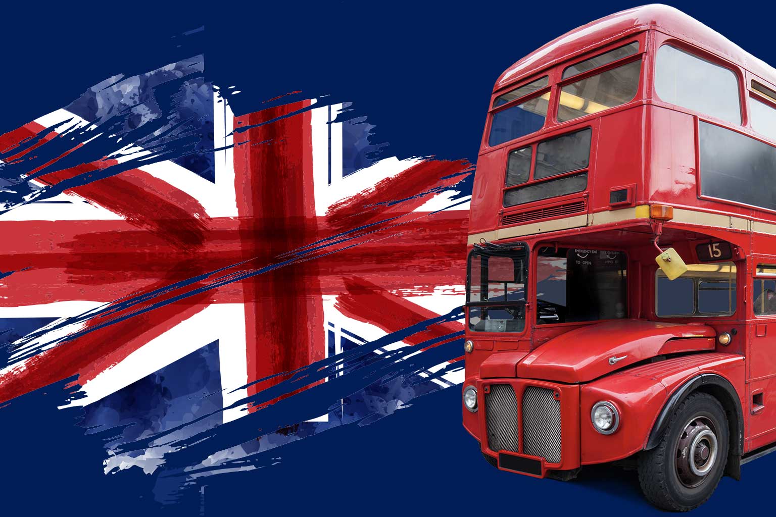 Bus and Flag Image